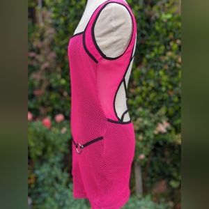 Vintage Lip Service Neon Pink Cyber Mesh Fishnet GoGo Mini Dress